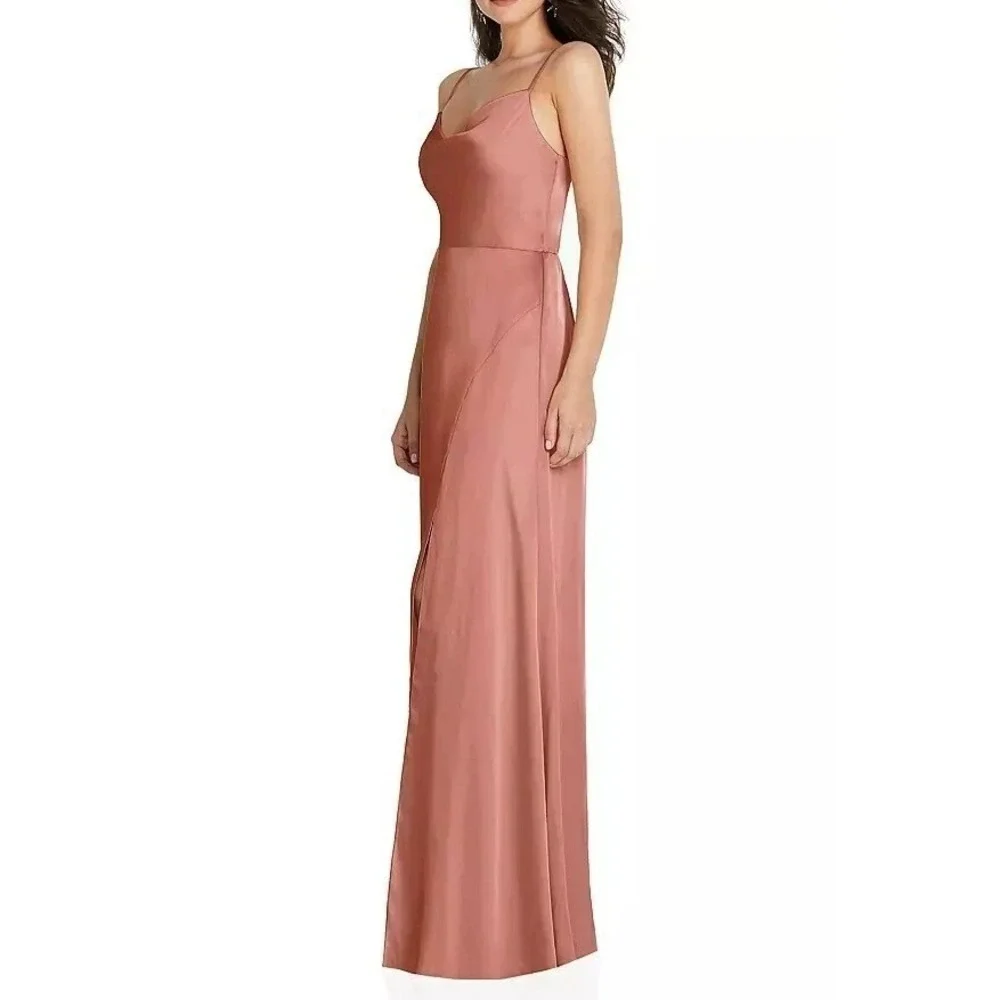 Thread‎ Bridesmaid XL Cowl Neck Formal Gown Desert Rose Prom Dress Bridesmaids